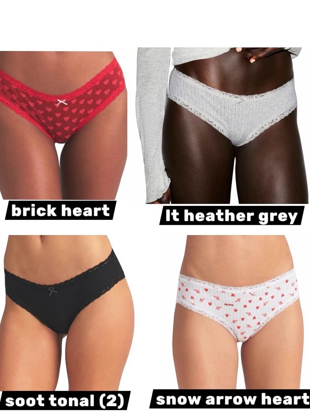 SKIMS 5/30$ Pointelle Lace-Trim Cotton Briefs rare OOS colors size S
